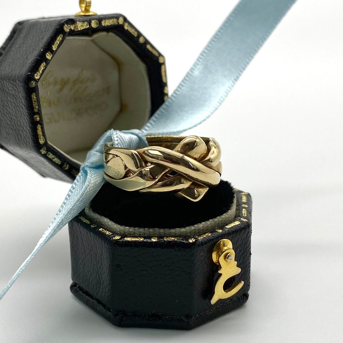 Vintage 9ct Gold Four-piece Puzzle Ring | Size UK M