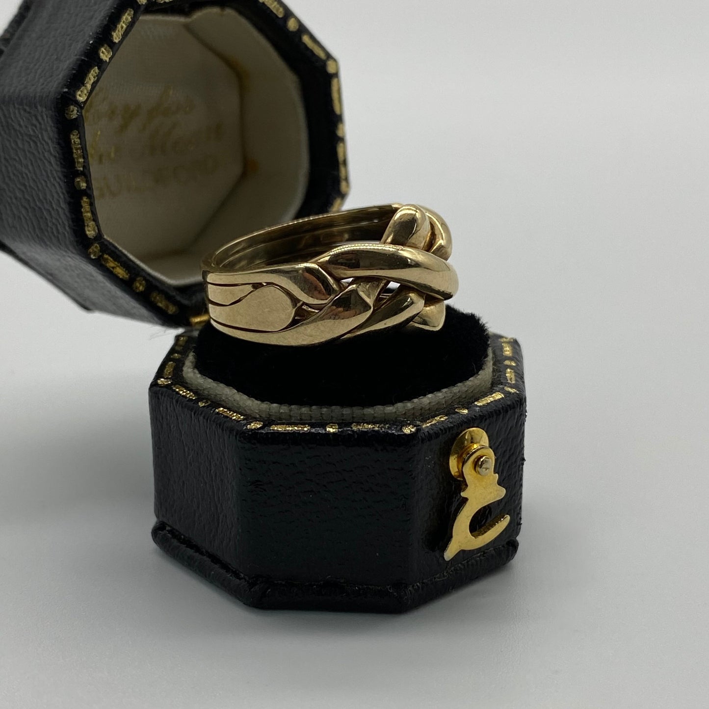 Vintage 9ct Gold Four-piece Puzzle Ring | Size UK M