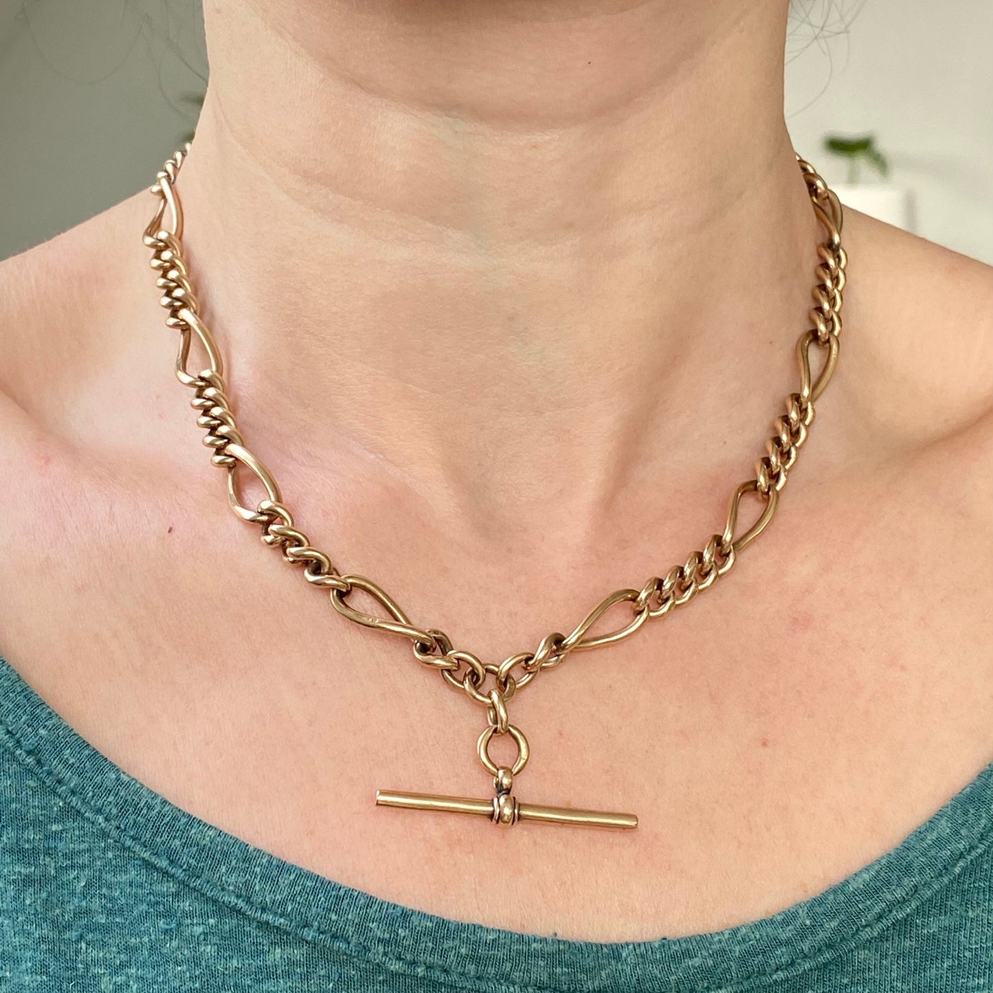Stunning Heavy Antique 9ct Gold Fancy Link Albert Chain | 16"
