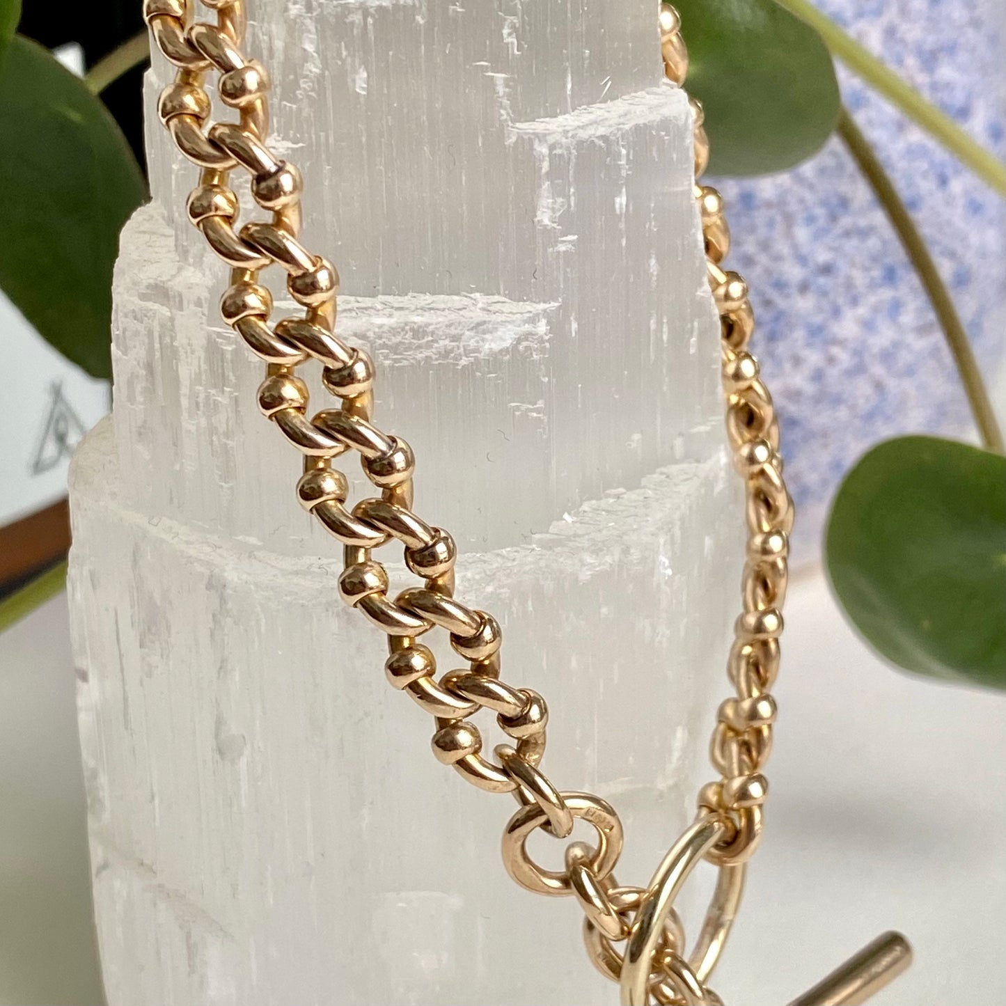 Fantastic Vintage 9ct Gold Roller Link Bracelet with T Bar Clasp | 8.3" | 24.4g
