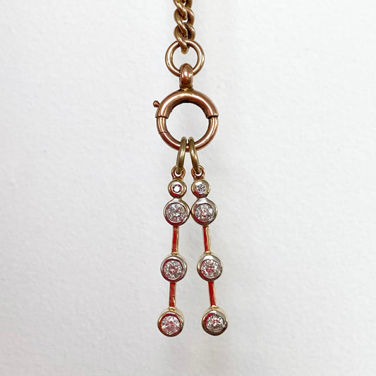 Fabulous 9ct Gold and Diamond Bar Pendant